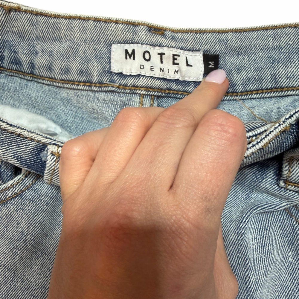 Motel Rocks Light Split‎ Bootleg Jeans In Light Wash Size Medium - Picture 5 of 7